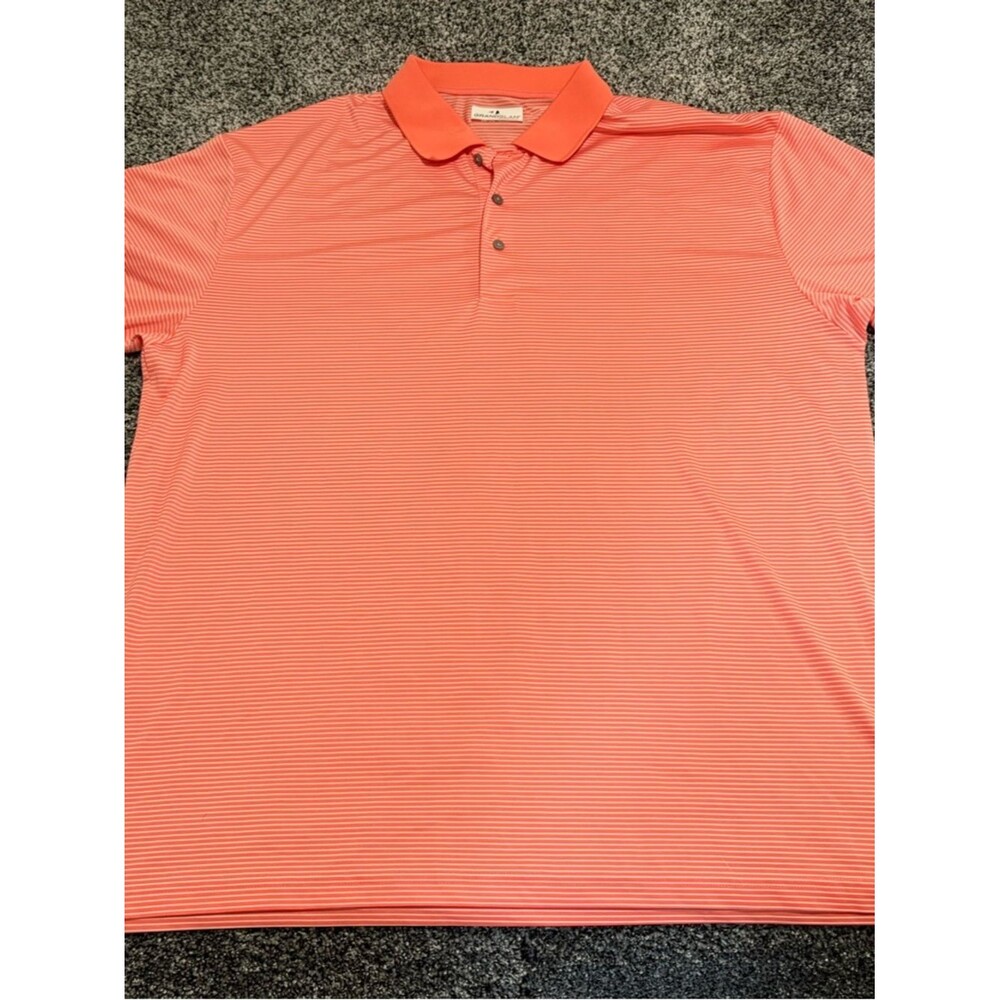 Men's Coral Stripe Polo Shirt size 2XL